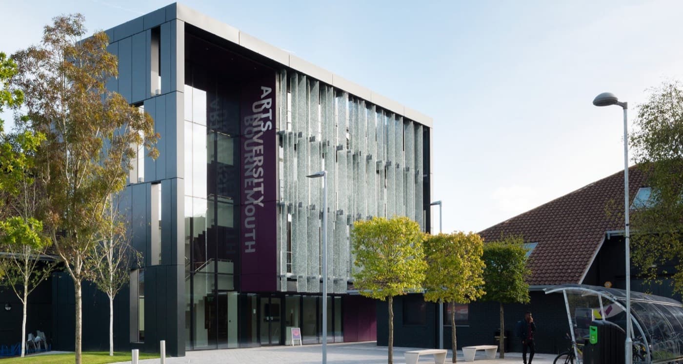 Arts University Bournemouth kampüs binalarından bir görünüm